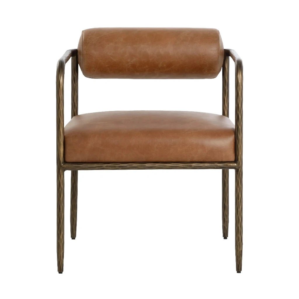 Ajani Leather Dining Armchair - LOOMLAN - Dining Chairs