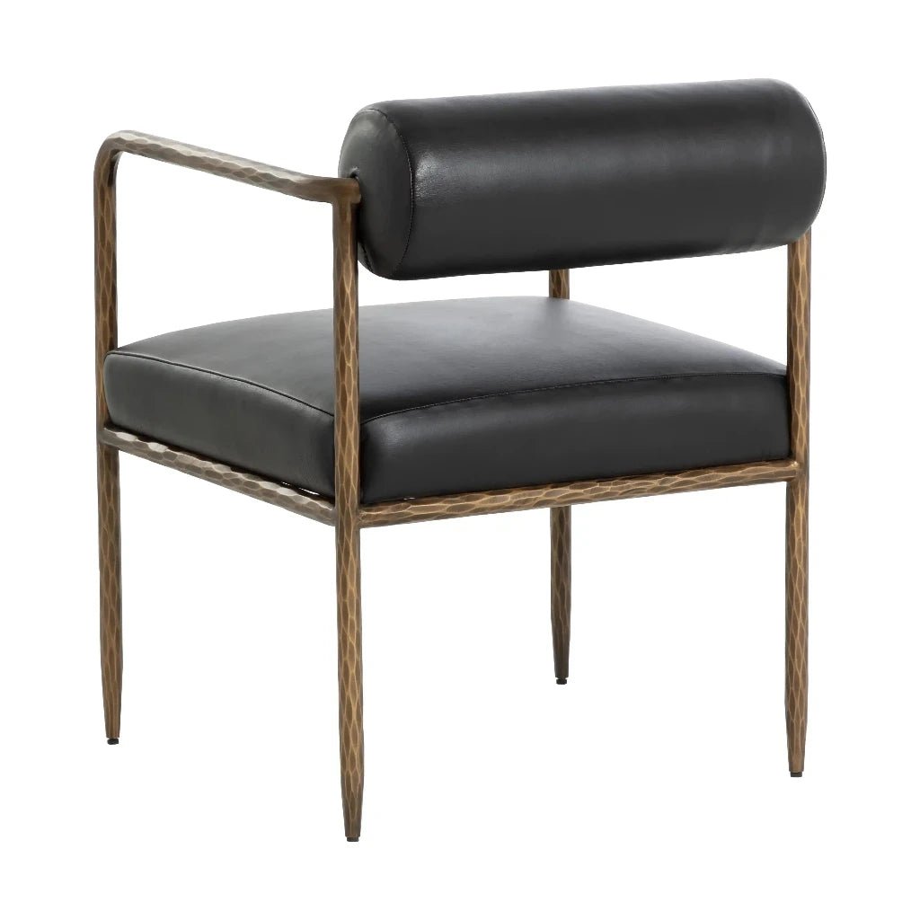 Ajani Leather Dining Armchair - LOOMLAN - Dining Chairs