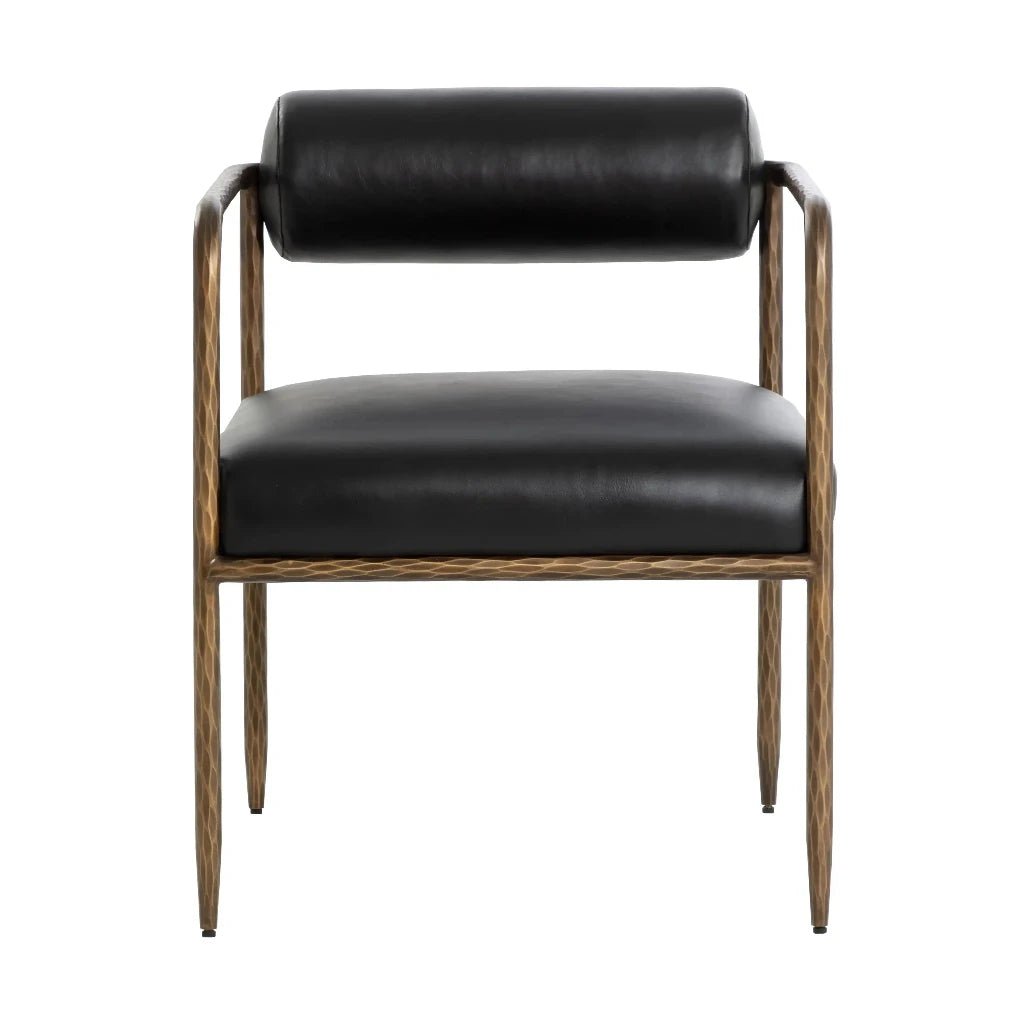 Ajani Leather Dining Armchair - LOOMLAN - Dining Chairs