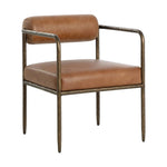 Ajani Leather Dining Armchair - LOOMLAN - Dining Chairs