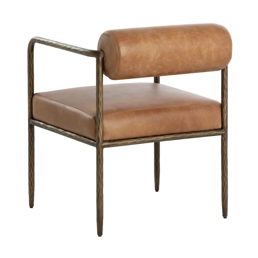 Ajani Leather Dining Armchair - LOOMLAN - Dining Chairs