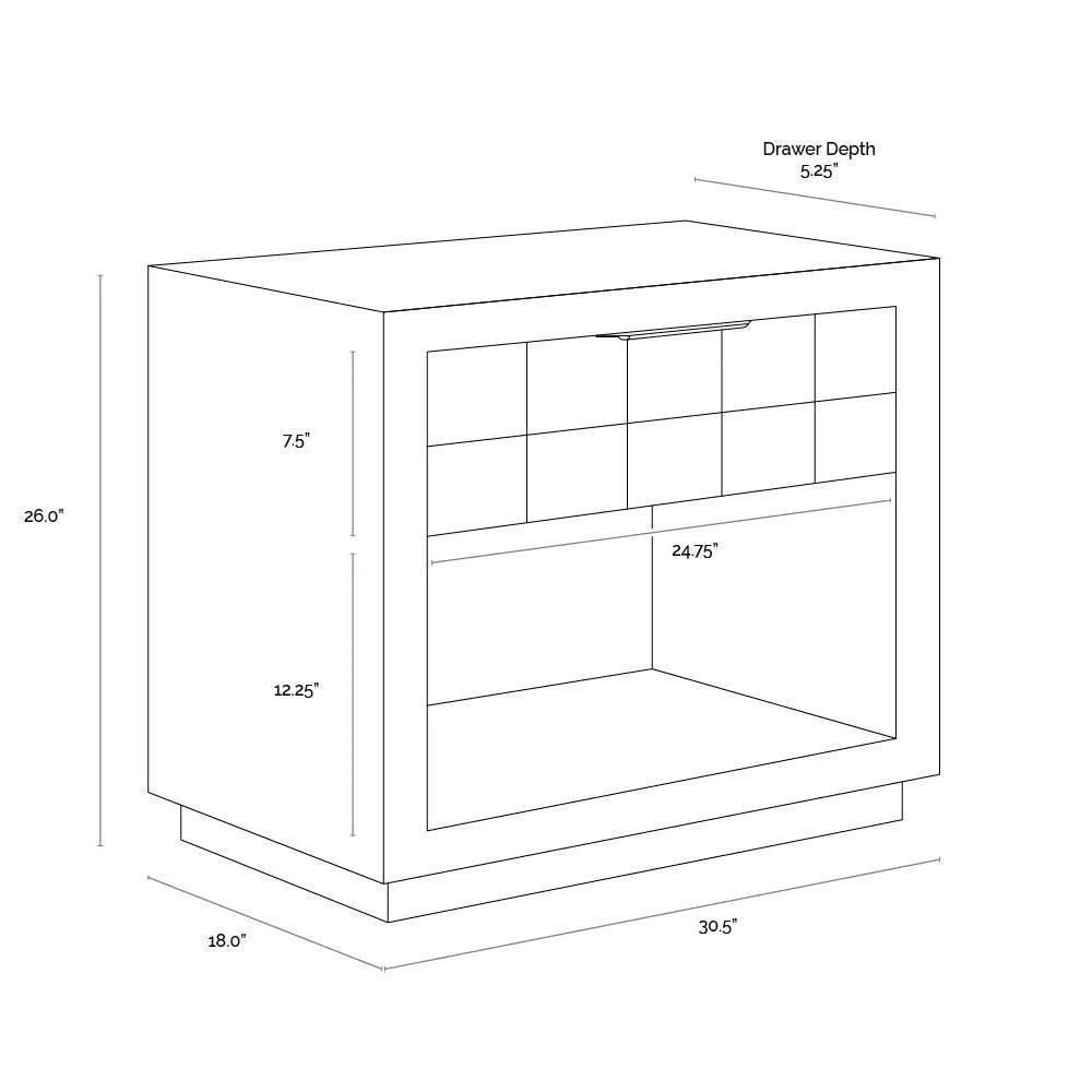 Akava Nightstand Gold Base & Soft Closing Drawer - LOOMLAN - SUNPAN - Nightstands