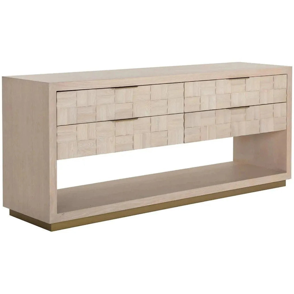 Akava Wood Dresser With Light Wash Finish - LOOMLAN - Dressers