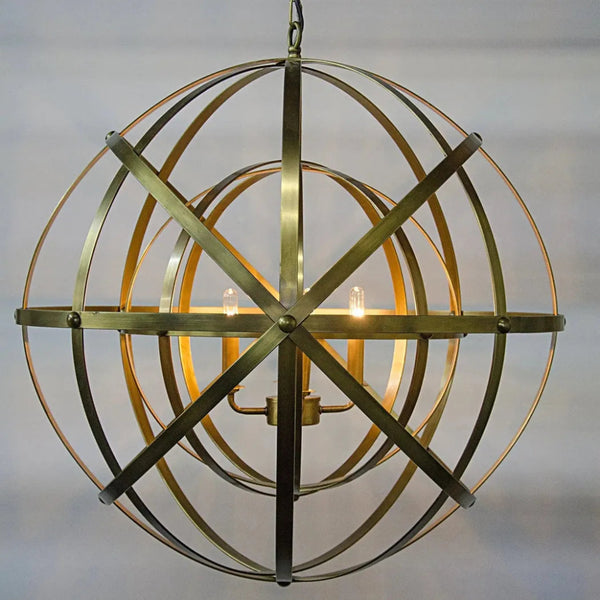 Alchemy Metal Chandelier With Brass Finish - LOOMLAN - Noir - Chandeliers
