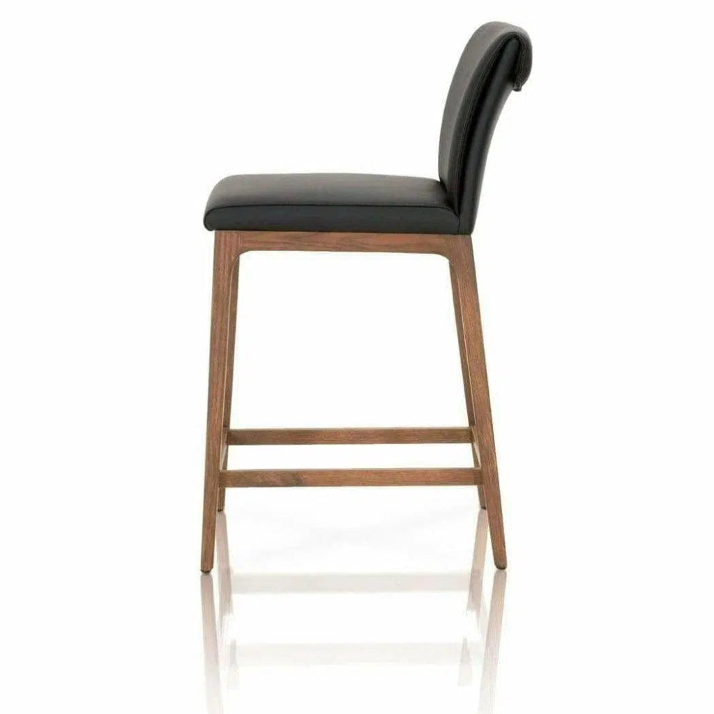 Alex Counter Stool Sable Top Grain Leather Walnut - LOOMLAN - Essentials For Living - Counter Stools