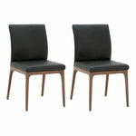 Alex Dining Chair 2PC Sable Top Grain Leather Walnut - LOOMLAN - Essentials For Living - Dining Chairs