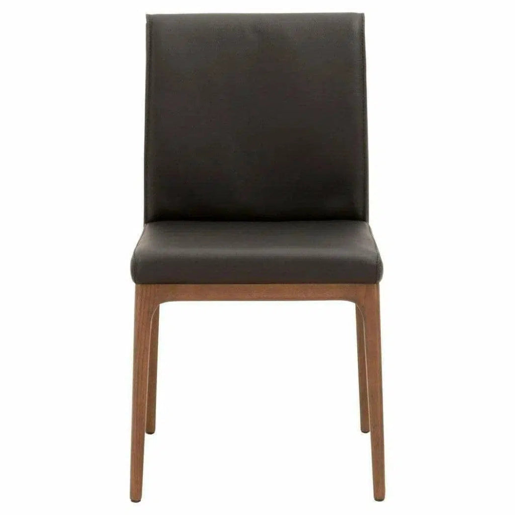 Alex Dining Chair 2PC Sable Top Grain Leather Walnut - LOOMLAN - Essentials For Living - Dining Chairs