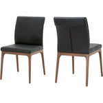 Alex Dining Chair 2PC Sable Top Grain Leather Walnut - LOOMLAN - Essentials For Living - Dining Chairs