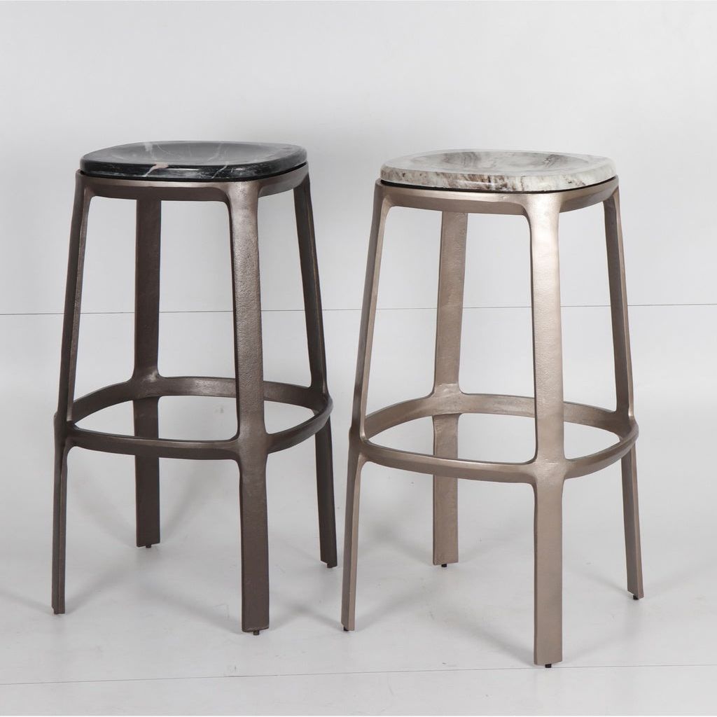 Alfie Marble Top Bar Stool - LOOMLAN - Bar Stools