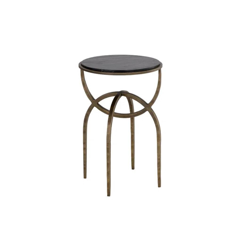 Alicent Marble Top Round End Table - LOOMLAN - Side Tables