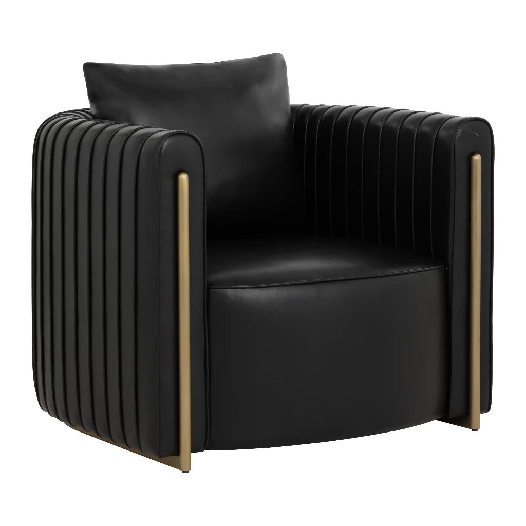 Alix Leather Lounge Chair - LOOMLAN - Lounge Chairs