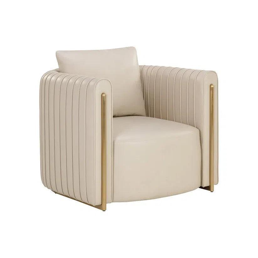 Alix Lounge Chair Napa Beige Faux Leather - LOOMLAN - Club Chairs