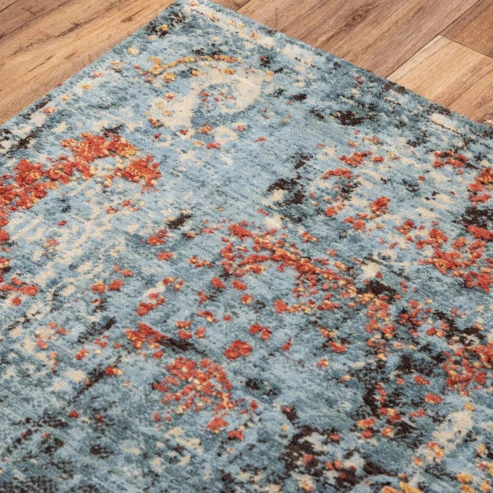 Alli Abstract Blue Large Area Rugs For Living Room - LOOMLAN - LOOMLAN - Area Rugs