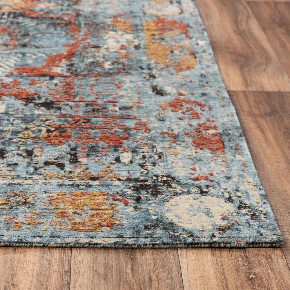 Alli Abstract Blue Large Area Rugs For Living Room - LOOMLAN - LOOMLAN - Area Rugs