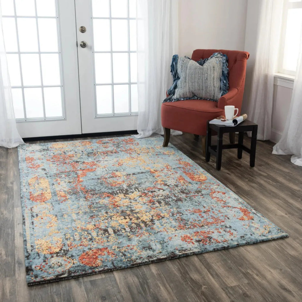 Alli Abstract Blue Large Area Rugs For Living Room - LOOMLAN - LOOMLAN - Area Rugs