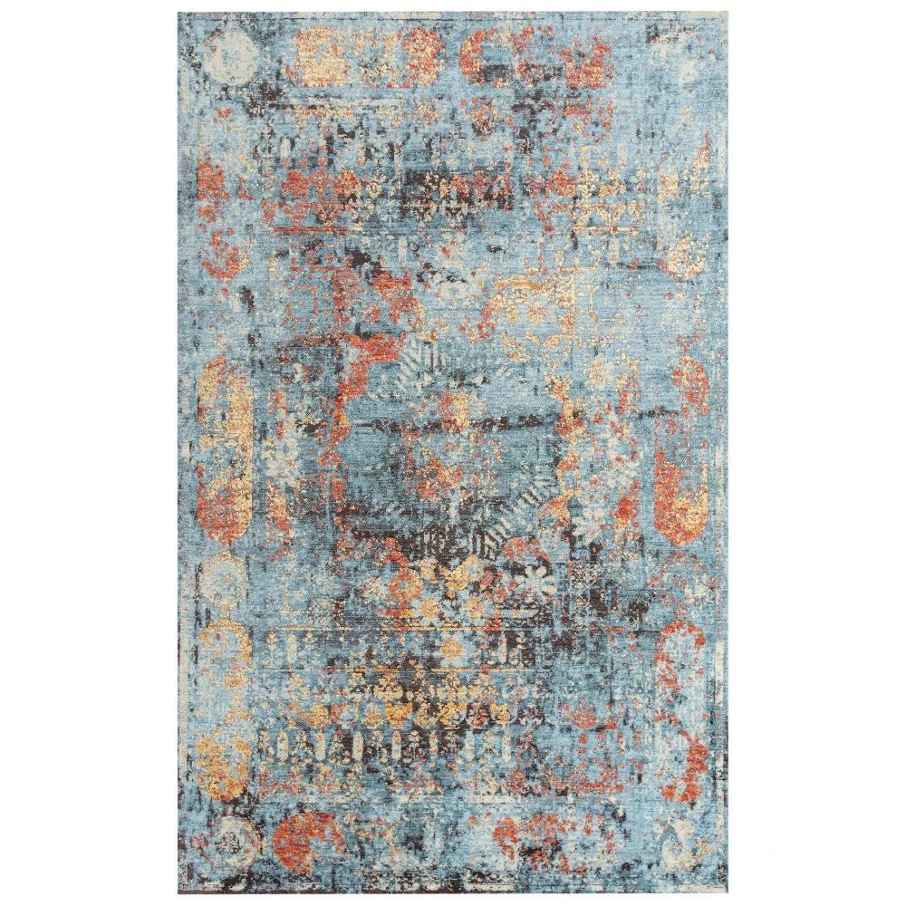 Alli Abstract Blue Large Area Rugs For Living Room - LOOMLAN - LOOMLAN - Area Rugs