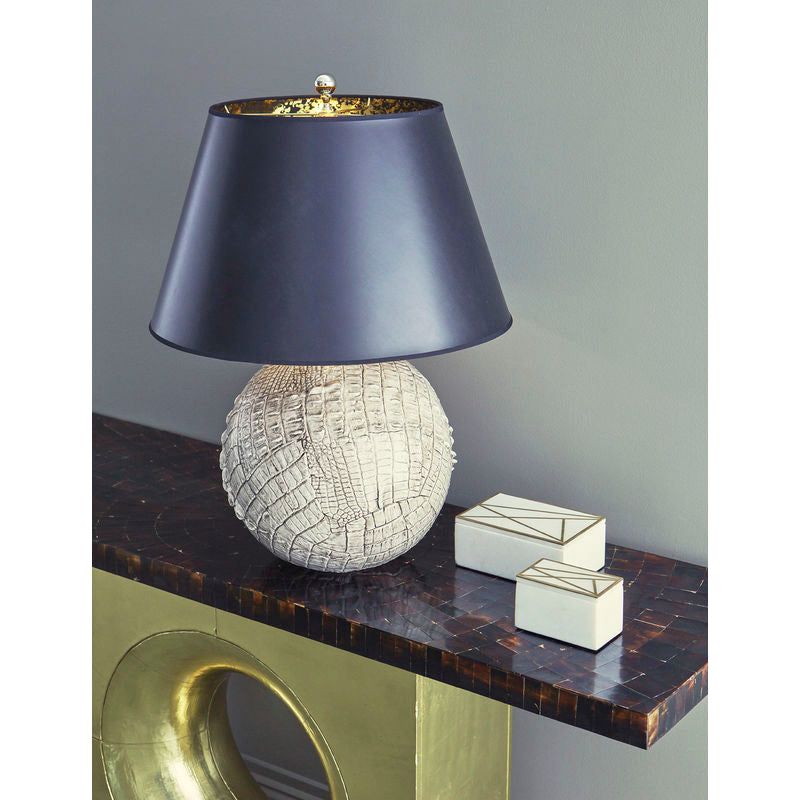 Ally Grey Alligator Texture Table Lamp - LOOMLAN - Wildwood - Table Lamps