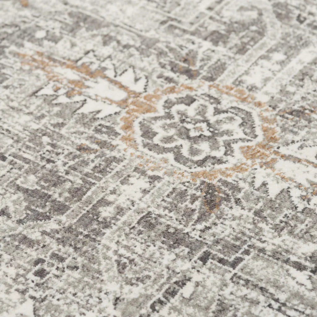 Alon Medallion Light Gray Large Area Rugs - LOOMLAN - LOOMLAN - Area Rugs