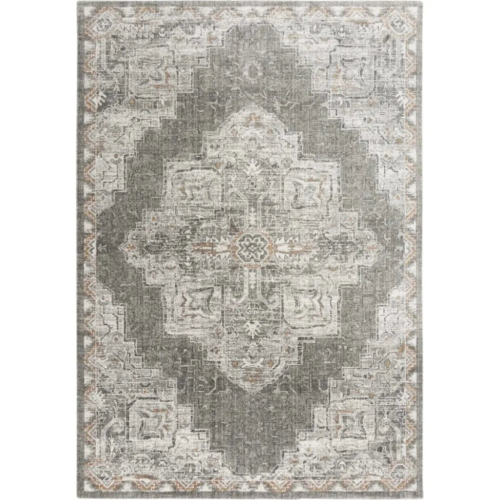 Alon Medallion Light Gray Large Area Rugs - LOOMLAN - LOOMLAN - Area Rugs