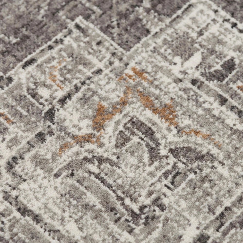 Alon Medallion Light Gray Large Area Rugs - LOOMLAN - LOOMLAN - Area Rugs