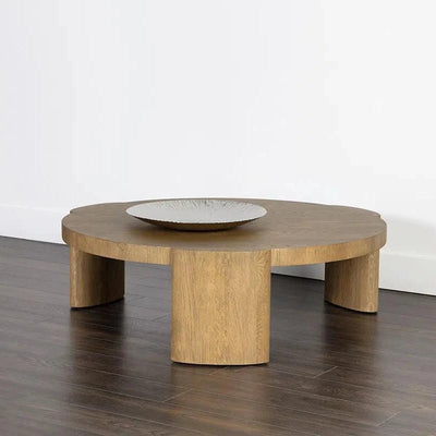 Alouette Wooden Round Coffee Table - LOOMLAN - SUNPAN - Coffee Tables