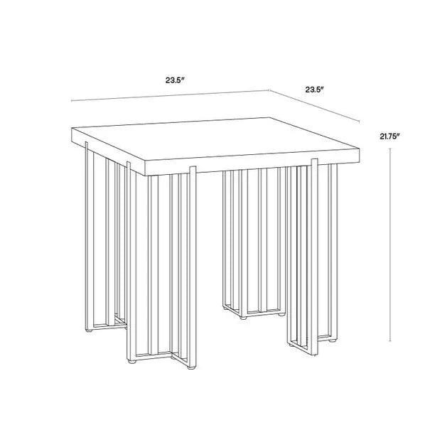 Alto Side Table With Oak Veneer & Brass Legs - LOOMLAN - SUNPAN - Side Tables