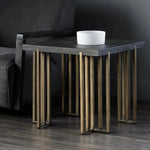 Alto Side Table With Oak Veneer & Brass Legs - LOOMLAN - SUNPAN - Side Tables