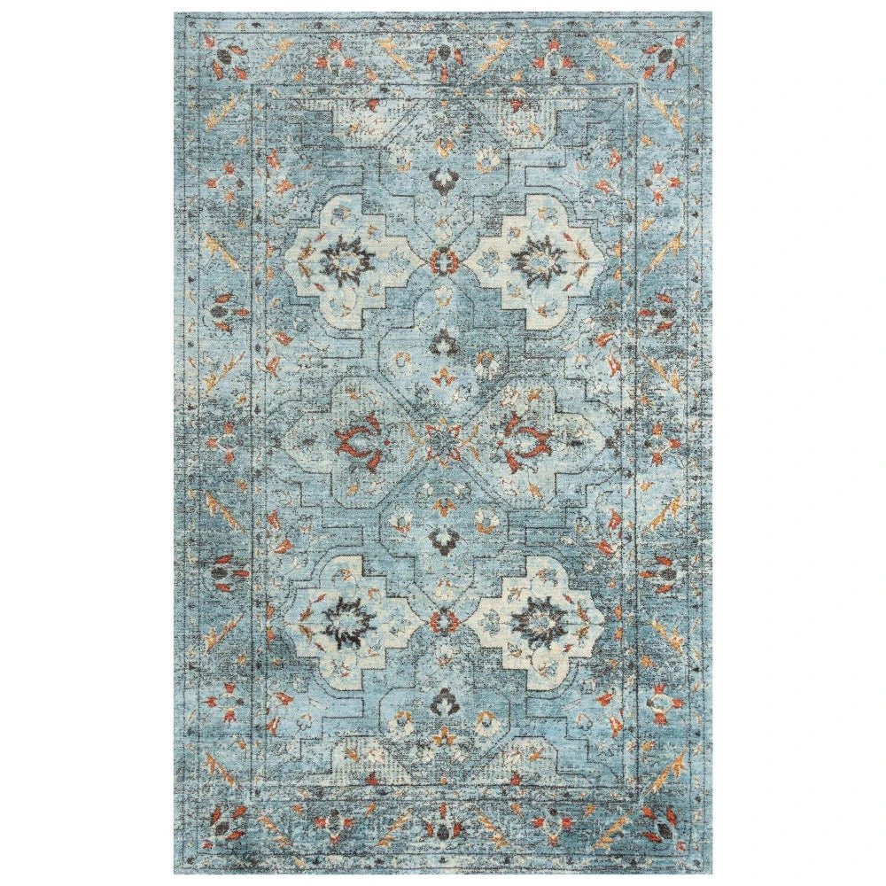 Alva Medallion Blue Large Area Rugs For Living Room - LOOMLAN - LOOMLAN - Area Rugs