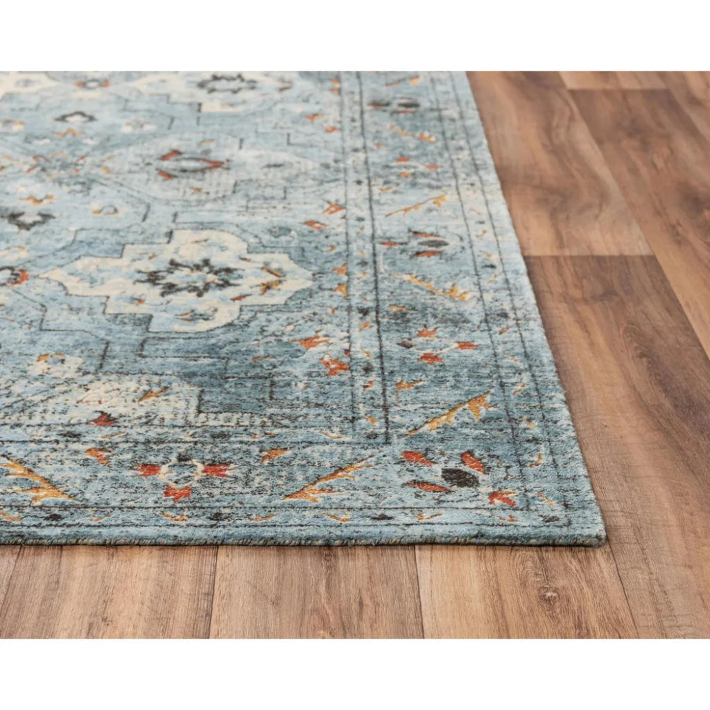 Alva Medallion Blue Large Area Rugs For Living Room - LOOMLAN - LOOMLAN - Area Rugs