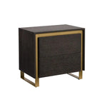 Alvaro Nightstand Push - To - Open Drawers Grey Wood - LOOMLAN - SUNPAN - Nightstands