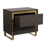 Alvaro Nightstand Push - To - Open Drawers Grey Wood - LOOMLAN - SUNPAN - Nightstands