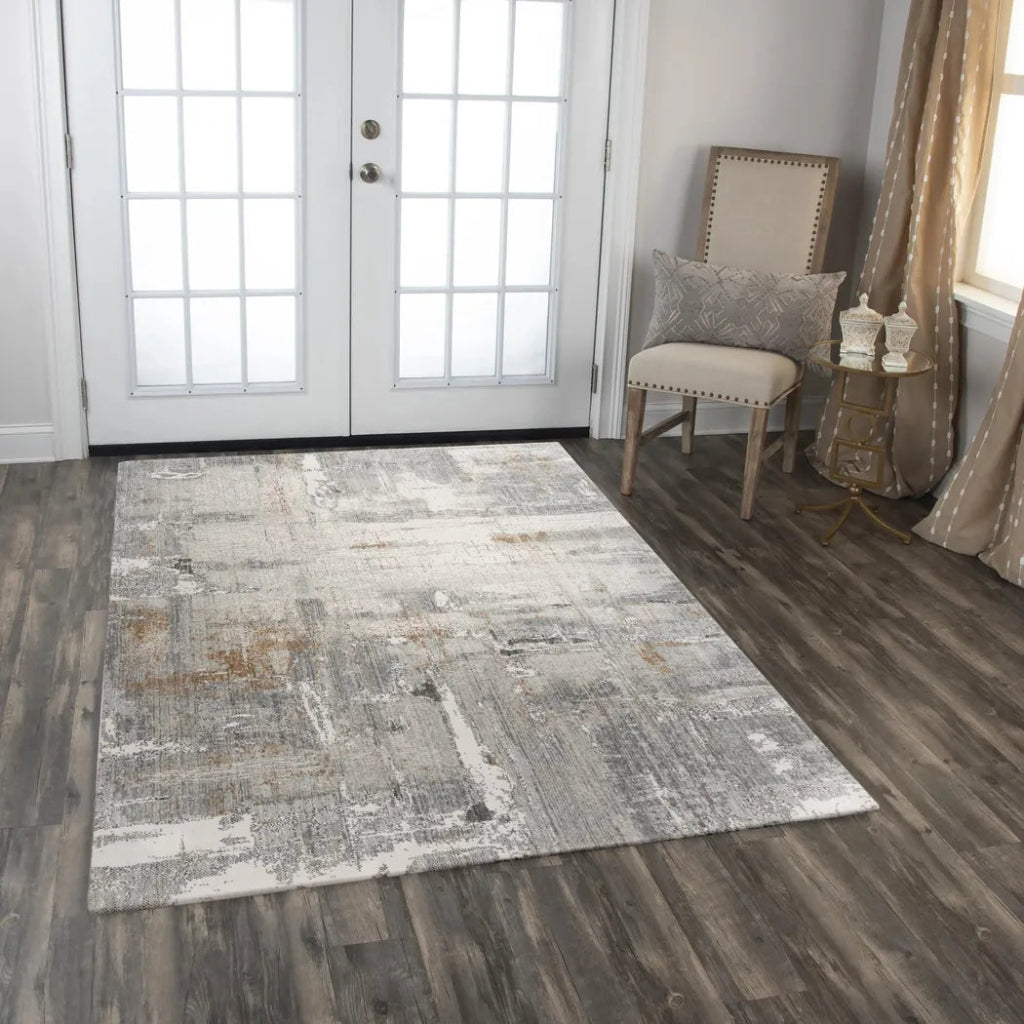 Alya Abstract Gray Large Area Rugs For Living Room - LOOMLAN - LOOMLAN - Area Rugs