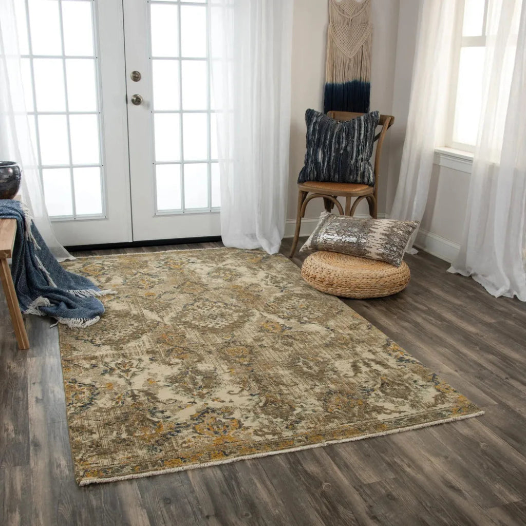 Aman Medallion Beige/ Brown Large Area Rugs - LOOMLAN - LOOMLAN - Area Rugs