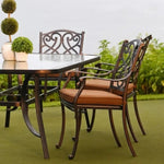 Amber Outdoor Glass Dining Table Set for 6 Persons - LOOMLAN - LOOMLAN - Outdoor Dining Sets