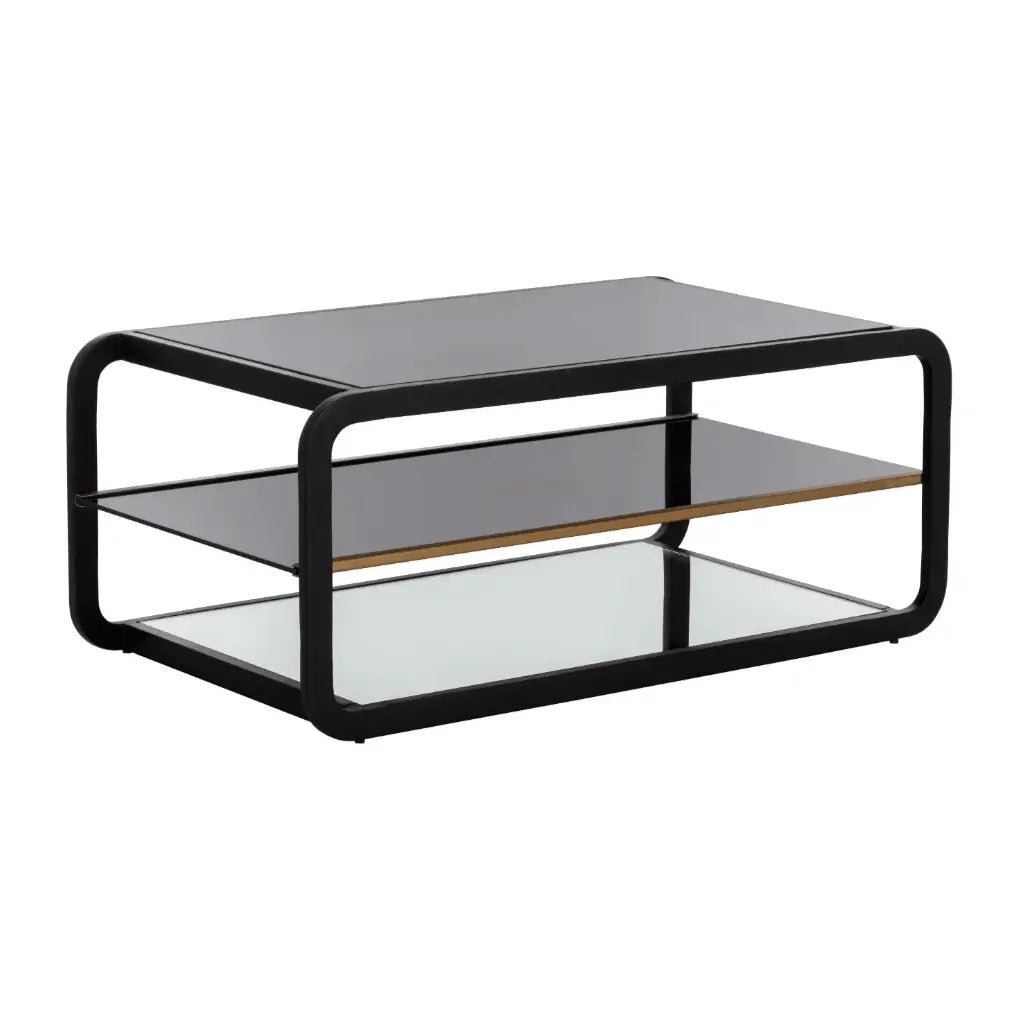 Ambretta Coffee Table Black d Glass - LOOMLAN - Coffee Tables