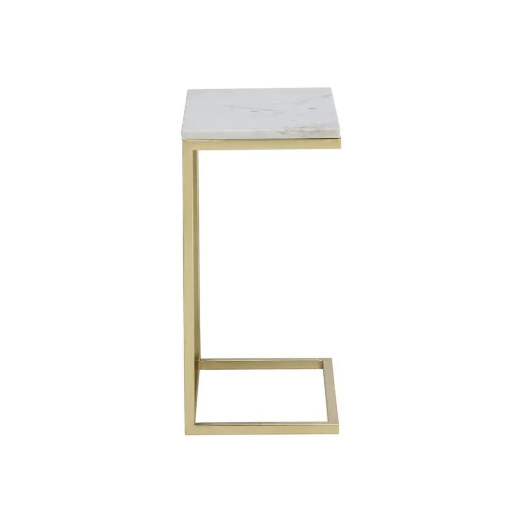 Amell Steel d Marble Rectangular End Table - LOOMLAN - SUNPAN - Side Tables