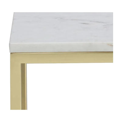 Amell Steel d Marble Rectangular End Table - LOOMLAN - SUNPAN - Side Tables