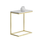 Amell Steel d Marble Rectangular End Table - LOOMLAN - SUNPAN - Side Tables