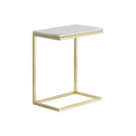 Amell Steel d Marble Rectangular End Table - LOOMLAN - SUNPAN - Side Tables