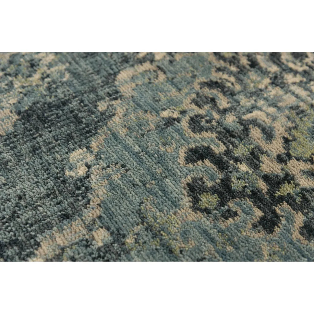 Amen Medallion Blue/ Beige Large Area Rugs - LOOMLAN - LOOMLAN - Area Rugs