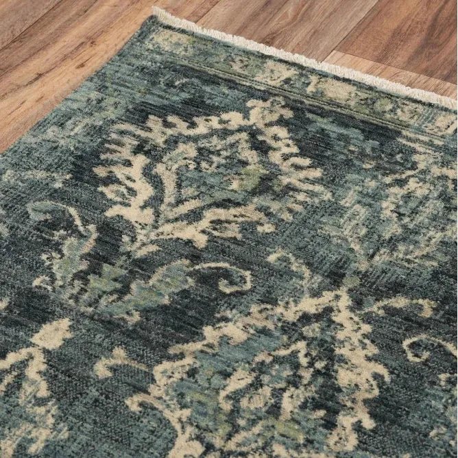 Amen Medallion Blue/ Beige Large Area Rugs - LOOMLAN - LOOMLAN - Area Rugs