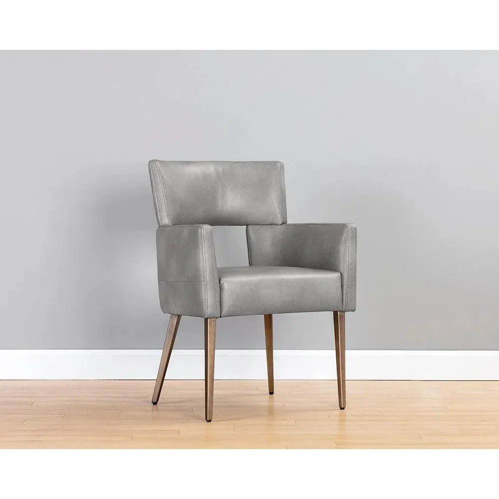 Amerie Leather Dining Armchair - LOOMLAN - SUNPAN - Dining Chairs