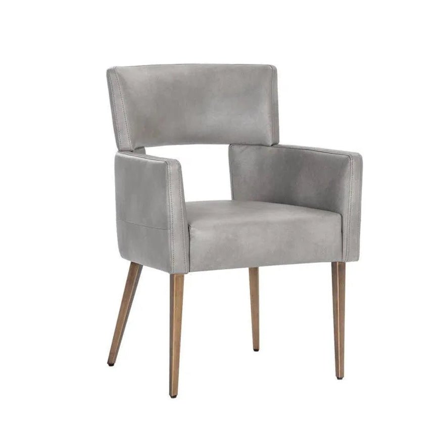 Amerie Leather Dining Armchair - LOOMLAN - SUNPAN - Dining Chairs