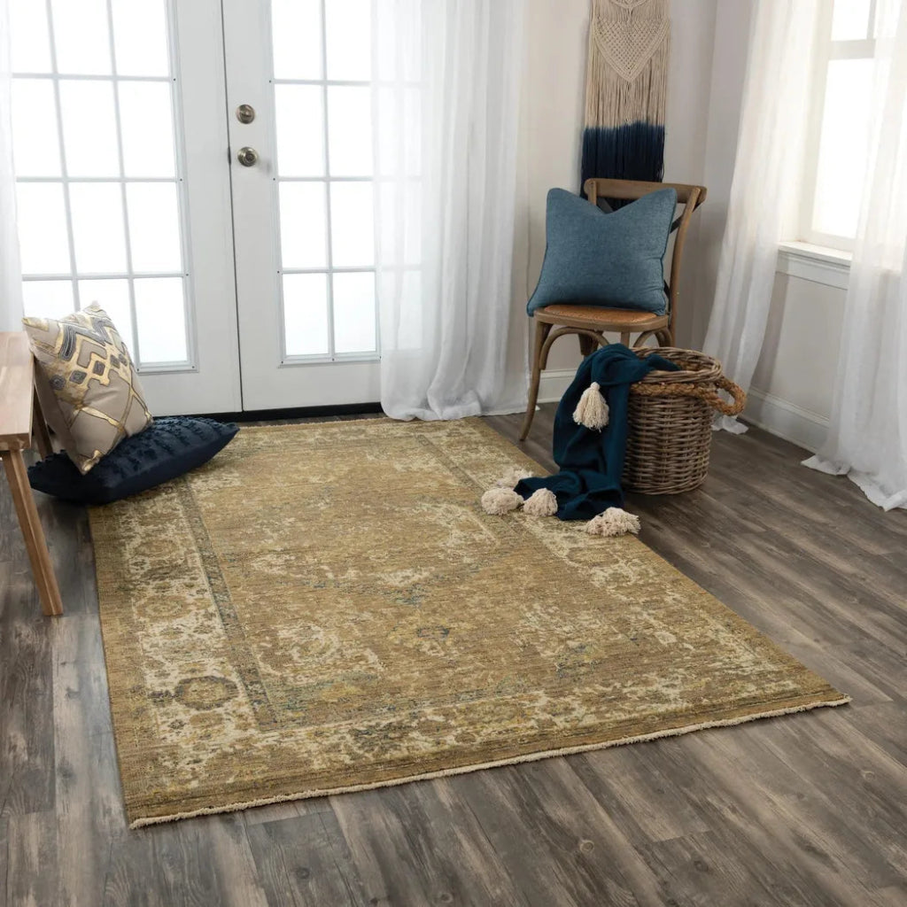 Amla Floral Brown/ Beige Large Area Rugs - LOOMLAN - LOOMLAN - Area Rugs