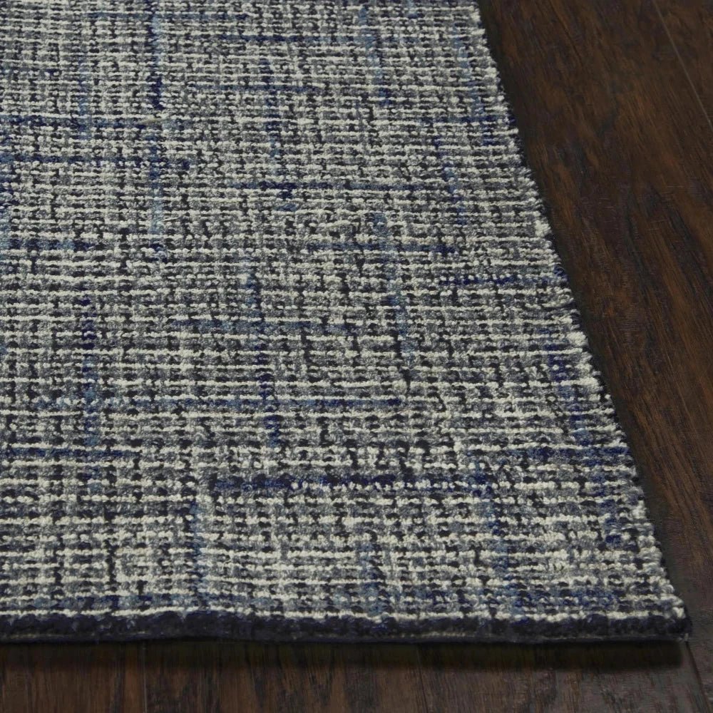 Amna Checkered Blue Area Rugs For Living Room - LOOMLAN - LOOMLAN - Area Rugs