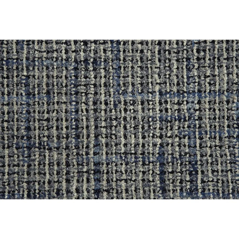 Amna Checkered Blue Area Rugs For Living Room - LOOMLAN - LOOMLAN - Area Rugs