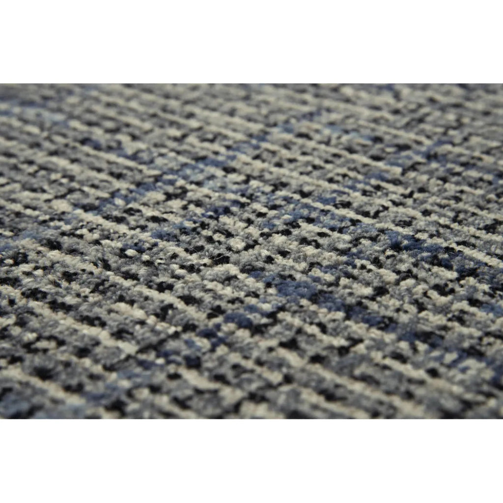 Amna Checkered Blue Area Rugs For Living Room - LOOMLAN - LOOMLAN - Area Rugs