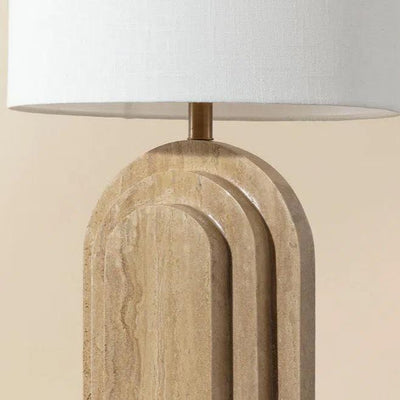 Ancona Table Lamp Hand Natural Travertine - LOOMLAN - SUNPAN - Table Lamps