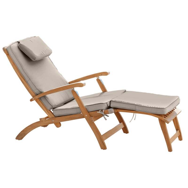 Anders Teak Patio Folding Lounge Deck Chair - LOOMLAN - HiTeak - Outdoor Lounge Chairs