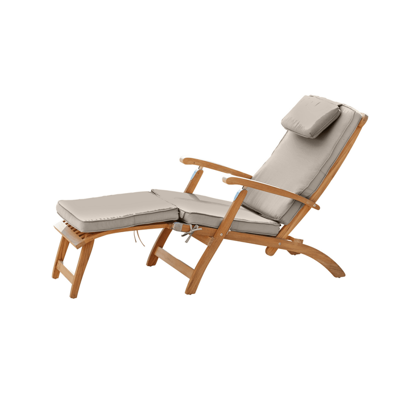 Anders Teak Patio Folding Lounge Deck Chair - LOOMLAN - HiTeak - Outdoor Lounge Chairs